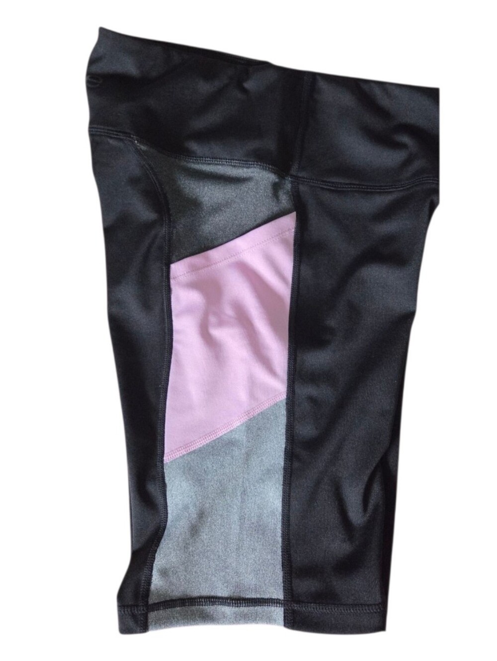bebe Black Pink & Gray Biker Shorts Athletic Shorts Cell Pockets – Size Large